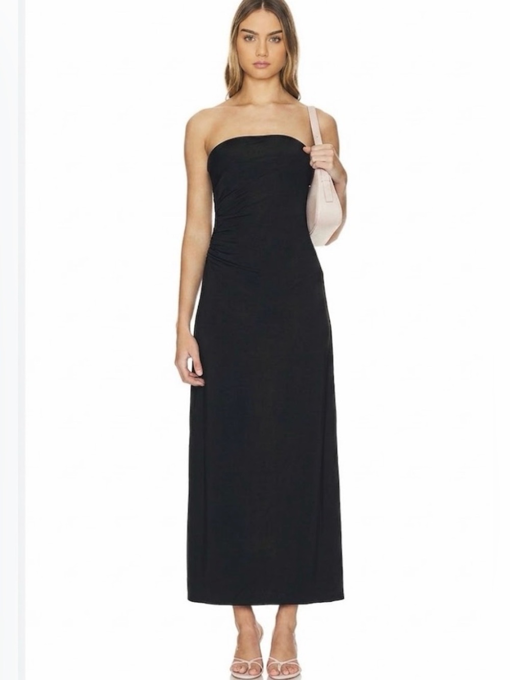 NWT Favorite Daughter Colette Strapless Black Jersey Dress size Large